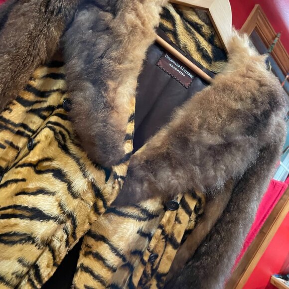 vintage Tiger Print Fur Coat Just in Time for Halloween - Picture 3 of 5